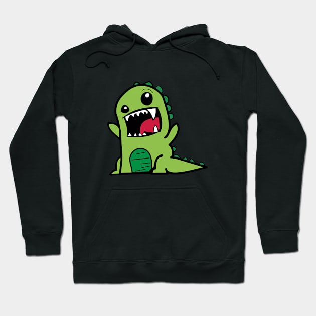 Cheerful Dino Delight Hoodie by Pieartscreation